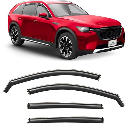 Voron Glass in-Channel Extra Durable Rain Guards for Mazda CX-90 2024-2026, Window Deflectors, Vent Window Visors, 4 Pieces - 200923 - color: For CX-90 24-26