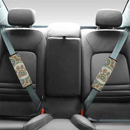 UNICEU Bohemian Animal Dog Paw Car Accessories Neoprene Comfort Car Seat Belt Shoulder Strap Pads, 2 Packs, Universal Auto Seatbelt Cover - color: Boho Dog Paw