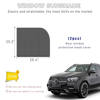 Ohleats 2 PCS Car Window Shades, Auto Front Rear Side Window Sun Shades for Block Heat & UV Protection, Breathable Mesh Baby Window Screen Covers, Universal Car Accessories (SUV Back) - size: SUV Back