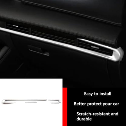 Car Accessories Fit for 2019 2020 2021 2022 2023 2024 2025 Mazda 3 Axela Inner Dashboard Center Console AC Air Vent Outlet Cover Trim (Matte Silver) ABS 4 PCS - color: Matte Silver