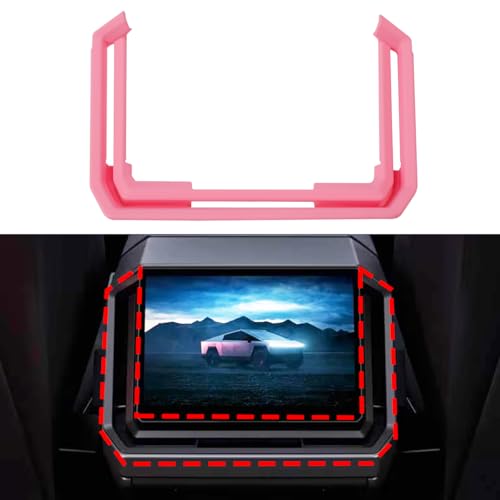 Barong for Tesla Cybertruck Accessoriess Interior Stickers Car Rear Row AC Vent Air Outlet Cover Trim Frame Decal Pink - color: Rear Row Ac Vent Air Outlet Cover