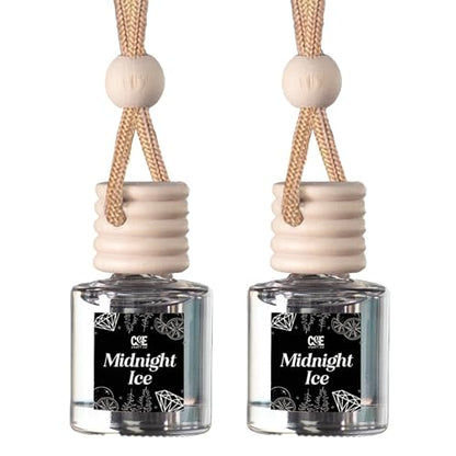 C&E Craft Co Hanging Car Air Freshener Diffuser 2 Pack, Long Lasting Fragrance Oil Car Freshener, Glass Bottle Auto Air Freshener, Made in USA (Midnight Ice) - size: 0.68 Fl Oz (Pack of 1)