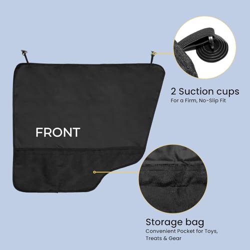 Dog Car Door Protector - Universal Fit for SUV/Sedan/Truck, Waterproof 600D Oxford Cloth Car Door Covers for Pet, Protects Vehicle Doors from Scratching, Drool & Dirt (Black)