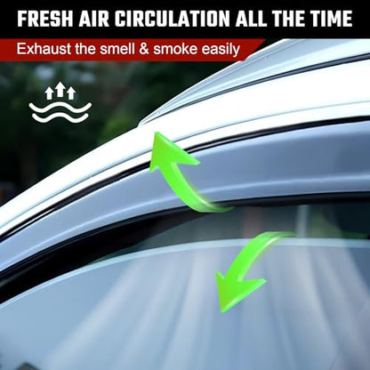 in-Channel Window Rain Guards Compatible with Toyota Tacoma Double Cab 2024 2025 Full Size Shatterproof Side Window Deflectors, Window Visors, Wind Deflectors -Black, 4 PCS - size: Fit for Tacoma Double Cab 2024-2025-in Channel