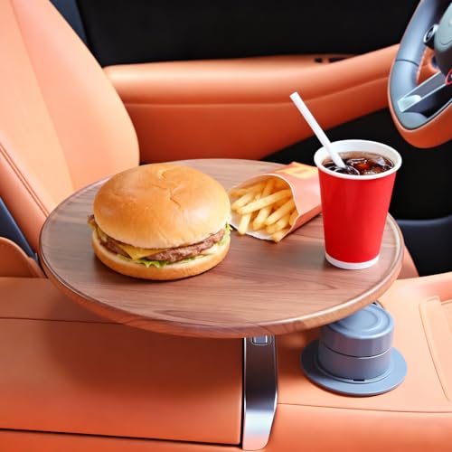Car Tray & Car Desk for Laptop with 360° Rotating Wooden Car Laptop Mount Car Table Car Food Tray – Universal Steering Wheel Table for Tesla Model Y/3/S, Ford F-150 Explorer & Most Vehicles - size: Center Consoles Car Tray