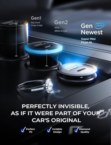 AINOPE 67.5W Super Mini Cigarette Lighter Adapter Car Charger USB C Fast Charging, All Metal PD&QC Type C Car Charger Adapter Outlet Plug Socket for iPhone 17 16 Pro Max 15 14,Samsung S26 S25 Mother's