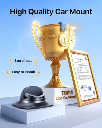 andobil Upgraded Car Phone Holder, Stable & Silicone Phone Holders for Your Car, 360°Rotatable Dashboard Cell Phone Holder, Cell Phone Car Mount Compatible with iPhone 16 Pro Max/15/14/13/12, Samsung