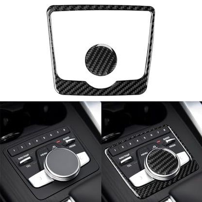 NVCNX Real Carbon Fiber Compatible with Audi B9 A4 S4 2017-2019 / A5 S5 RS5 2018 2019 Car Center Console Gear Shift Panel Cover Trim Sticker Decal Interior Accessories 2PCs - color: Console Trim