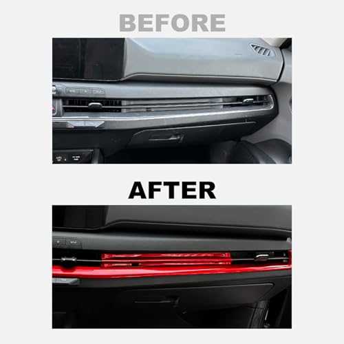 Air Vent Cover Trim, Car Dash Cover Trim, Center Console Dashboard Cover, Compatible with Kia K4 2025 Accessories (Red) - color: Red