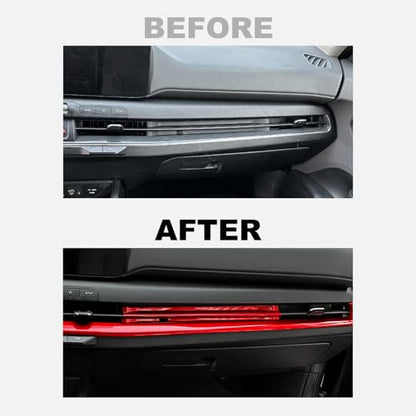 Air Vent Cover Trim, Car Dash Cover Trim, Center Console Dashboard Cover, Compatible with Kia K4 2025 Accessories (Red) - color: Red
