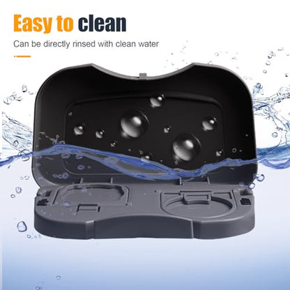 Car Cup Holder Tray, Foldable Detachable Car Headrest Backseat Organizer, Multifunctional Adjustable Food Table Tray, Universal Auto Travel Accessories for Most Cars/Trucks/SUVs (Grey) - color: Grey