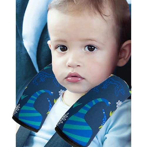 2 Pack VegaPunkLab Seat Straps Shoulder Pads for Kids - Seat Belt Cover Pad, Perfect for Car Booster Seats, Strollers, High Chair, Backpacks, and More, Dinosaur - color: Dinosaur
