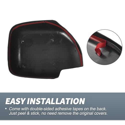 X AUTOHAUX Pair Car Rear View Driver Passenger Side Mirror Cover Cap Overlay Gloss Black for Lexus LX470 1998-2007 for Toyota Land Cruiser Mirror Guard Covers Exterior Decoration Trims