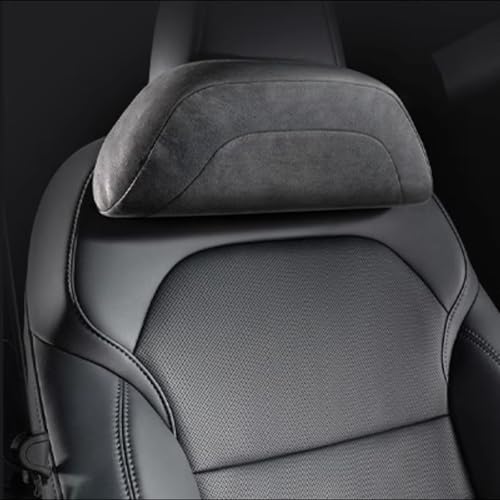 TOPABYTE Car Headrest Pillow for Driving, Softness Ergonomic Design Universal Travel Neck Pillow for Most Cars, Office Chairs, Gaming Chairs with Extra Filler Cotton Bag (Black, 1PC) - color: Black, size: Suede 1 Pack