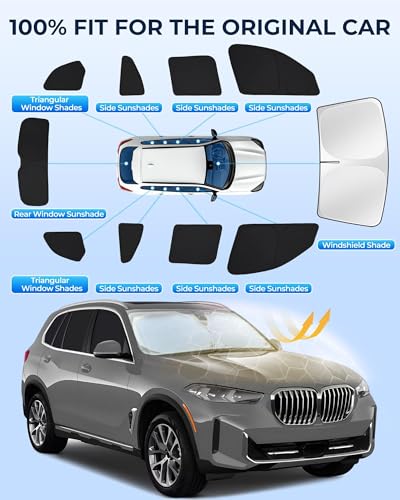 for BMW x5 2019-2025 Car Window Shades, 10pcs Privacy Sun Shade Set for Front Windshield Side and Rear Windows, Full Window Covers Keeps Vehicle Cool for Camping Napping - size: Fit for Bmw X5 2019-2025