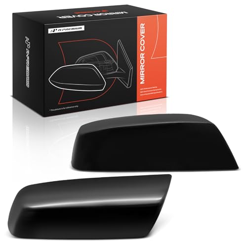 A-Premium 2 PCS Driver and Passenger Side Rearview Mirror Covers Caps - Compatible with Chevrolet Silverado 1500 LD & GMC Sierra 1500 Limited, Sierra 2500 HD - Smooth Black, Without Turn Signal Hole - color: Smooth Black