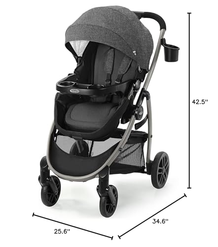 Graco® Redmond Modes Pramette Stroller 3-in-1 Convertible: Car Seat Carrier Infant Pramette to Toddler Stroller with Reversible Seat and One-hand Fold - color: Redmond, style: No Style Name