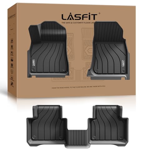 LASFIT Floor Mats for Porsche Cayenne 2019-2026 All Weather Floor Liner TPE Custom Fit 1st & 2nd Row Car Mats for Porsche Cayenne Automotive Accessories, Black, Easy to Clean - size: 2019-2026 | for Porsche Cayenne | Floor Mats