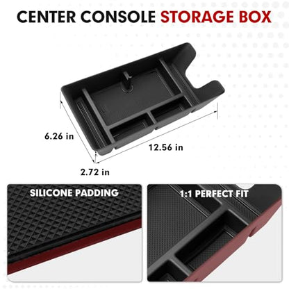Autorder Center Console Organizer for 2025-2026 Toyota Camry Accessories Armrest Storage Box Secondary Insert Tray with Anti-Slip Mat - size: 2025-2026 Camry