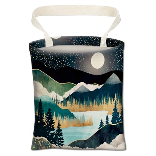 Car Trash Can, Cute Car Trash Bag, Hanging Car Organizer and Storage Bag, Trash Bin for Car Accessories, Vehicle, Travelling, Camping Night Forest Mountain - color: Night Forest Mountain