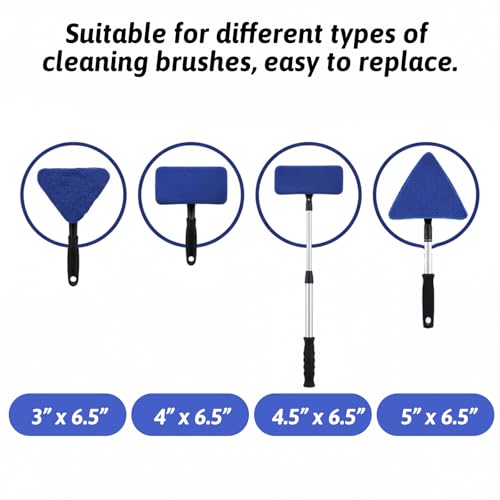 7 Pcs Car Windshield Cleaner Replacement Pads Microfiber Windshield Cleaning Tool Bonnets Washable Reusable Interior Auto Window Cleaners Washing Pads Replaceable Cleaning Bonnets(Fit 5”)