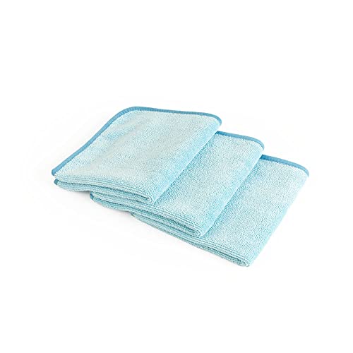 The Rag Company - Premium FTW - 70/30 Blend Microfiber Cleaning Towels for Glass, Windows, Mirrors, Polished Surfaces - Streak-Free - Scratchless, 16" x16' Light Blue (3-Pack) - color: Light Blue