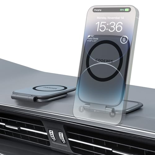 Magnetic Phone Holder for Car, MagSafe Car Mount with Dual Side Strong Magnets,Ultrathin Adjustable Cell Phone Holder, Car Accessories for Women Men, Fit for All Phone, Dashboard, Laptop, Gym - color: Black