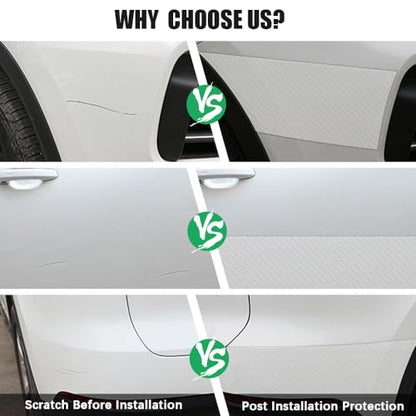 Car Door Edge Trim,Universal Door Sill Protector,Transparent Carbon Fiber Front/Rear Bumper Guard,Automotive Scratch Cover Strip Sticker(1.97" x33FT,White Carbon Fiber) - color: White Carbon Fiber-1.97"x33ft