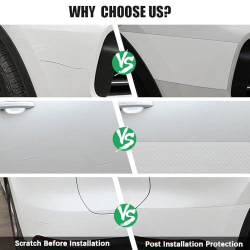 Car Door Edge Trim,Universal Door Sill Protector,Transparent Carbon Fiber Front/Rear Bumper Guard,Automotive Scratch Cover Strip Sticker(2.76" x33FT,White Carbon Fiber) - color: White Carbon Fiber-2.76"x33ft