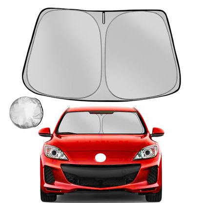 Windshield Sun Shade for 2010-2013 Mazda 3 Foldable Sun Sunshade for Car Front Window Blocks UV Rays and Heat Automotive Interior Protector Custom Fit Accessories - size: for 2010-2013 Mazda 3