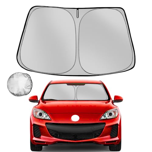 Windshield Sun Shade for 2010-2013 Mazda 3 Foldable Sun Sunshade for Car Front Window Blocks UV Rays and Heat Automotive Interior Protector Custom Fit Accessories - size: for 2010-2013 Mazda 3