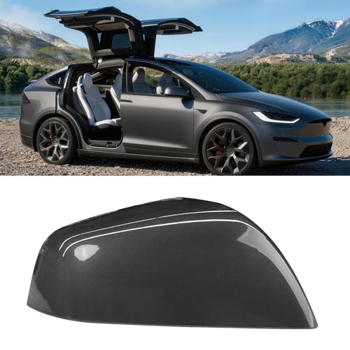 Jaronx Compatible with Tesla Model X Mirror Cover Replacement 2016-2025, Right Passenger Side Clip-on Rear View Mirror Cover Cap for Tesla Model X Accessories 1054431-00-D (Midnight Silver) - color: Midnight Silver, size: Right
