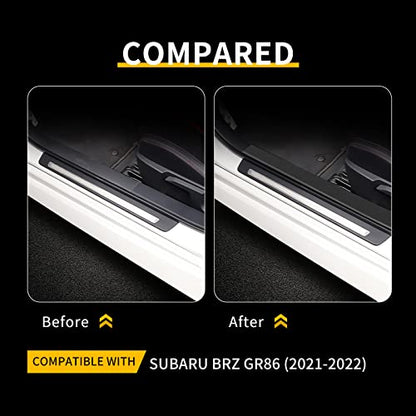 KUNGKIC for Subaru BRZ Toyota GR86 2021 2022 2023 2024 2025 PU Car Door Edge Guards Sill Protector Stickers Film Anti-Collision Scuff Plate Cover All Weather Interior Accessories