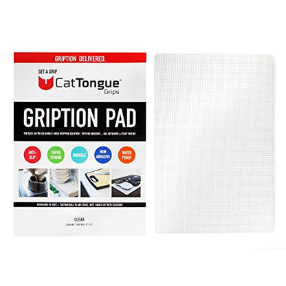 CatTongue Grips Non-Adhesive Anti-Slip Mat - Multi-Purpose Non-Slip Pad for Countertops, Desks, Tables & Workspaces - Ideal Desk Mat, Drawer Liner, Laptop Pad & More (Clear, 8” x 12”) - color: Clear