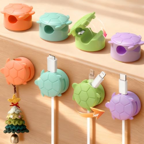 Lancord 8 Pack Rotatable Cable Clips, Cord Organizer Spring Clip Cord Holder for Nightstand Cable Holders for Cords Charging Cable Organizers Cable Management for Desk Office Car Wall (Multicolor) - color: Multicolor
