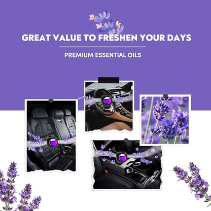 Car Air Freshener Vent Clips, 8 Pack, Provides Long-Lasting Scent, Up to 240 Days, Odor Eliminator (Lavender) - color: Lavender