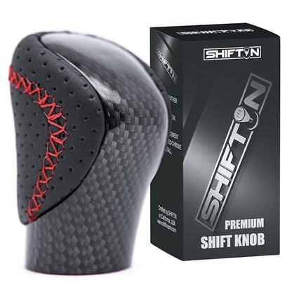 Gear Shift Knob Shifter for Lexus ES GS GX is NX RC RX 200t 300 350 3450h 450hL 350L (Red Stitch/Carbon Fiber Pattern) - color: Red Stitch / Carbon Fiber Pattern