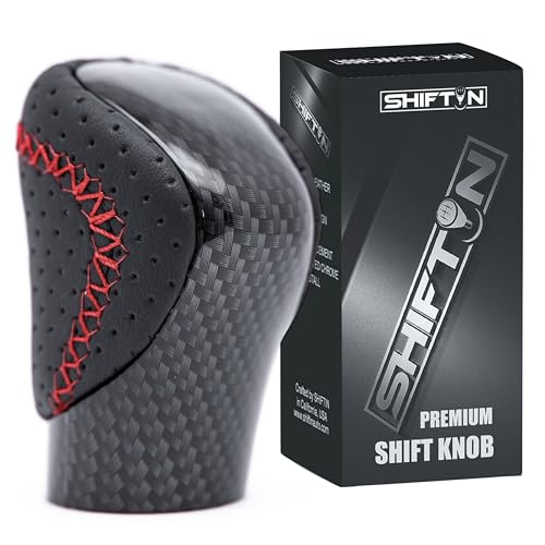 Gear Shift Knob Shifter for Lexus ES GS GX is NX RC RX 200t 300 350 3450h 450hL 350L (Red Stitch/Carbon Fiber Pattern) - color: Red Stitch / Carbon Fiber Pattern