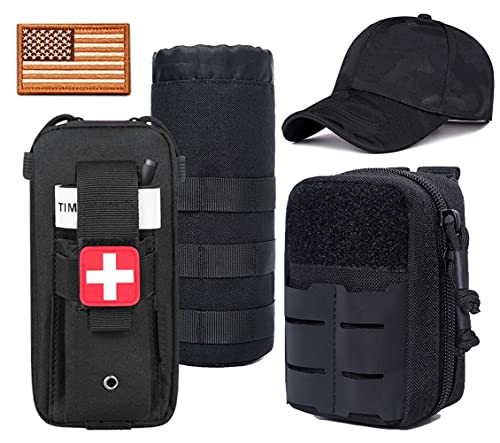Upgrade Tactical Seat Back Organizer Molle Car Seat Organizer with 4 Detachable Pouches: Trauma Medical Pouch, Water Bottle Pouch, Vehicle Protector Organizers (Modern B Black) - style: Modern B Black