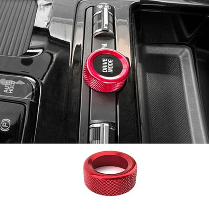 Aluminum Car Gear Control Knob Cover Drive Mode Gear Shift Switch Knob Protective Cover Compatible with Kia K5 2021-2025 Accessories (Red Style) - color: Red Style