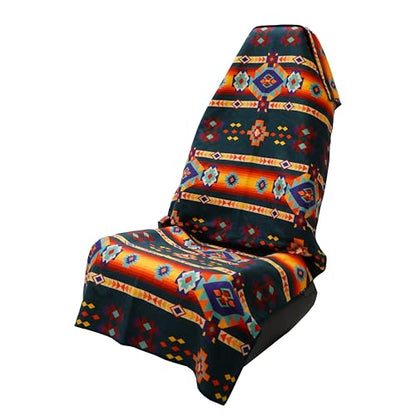 Sprints Athletic Running Towel, Full-Sized, Car Seat Cover - Performance Microfiber (Aztec Artisans & Chocolate Currency) - color: Aztec Artisans & Chocolate Currency