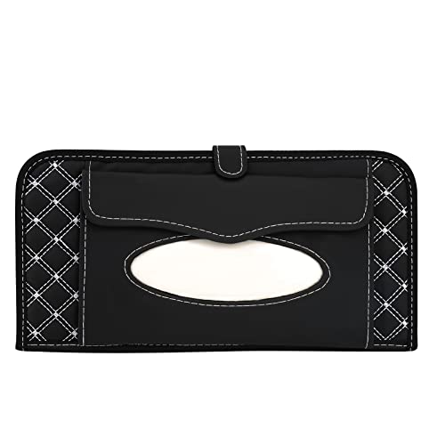 Car CD Holder Storage Case, Car Truck SUV Visor Organizer with Free Napkins, Personal Belonging and Registration, Document, Ticket Storage Pouch and 14 Pocket CD
