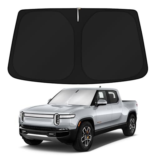 KUST Windshield Sun Shade for Rivian R1T R1S Accessories 2022-2025 2026 Sunshade Window Sun Visor Protector Foldable Blocks UV Rays Keep Your Car Cooler - size: FOR | Rivian R1T 2022-present