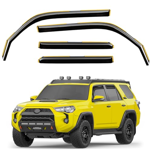 in-Channel Window Rain Guards Fit for Toyota 4Runner 2010-2024 Extra Durable Window Deflectors Vent Visors Vent Shades Window Visors Rain Guard Exterior Car Accessories - 4 pcs - size: Fit for 2010-2024 Toyota 4Runner