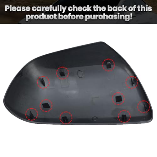 Compatible with 2012-2020 Toyota Sienna Left Side Mirror Cover Cap, Black Driver Side Clip-on Mirror Cap Replacement Without Turn Signal Light Replaces for 87945-08010 - color: Left Black