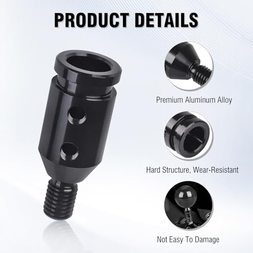 Universal Gear Shift Knob Adapter 10x1.5,Aluminum Alloy Shifter Knob Adapter,Gear Shift Adapter for Non-Threaded Manual Shifters M10x1.5(Black) - color: M10×1.5(Black)