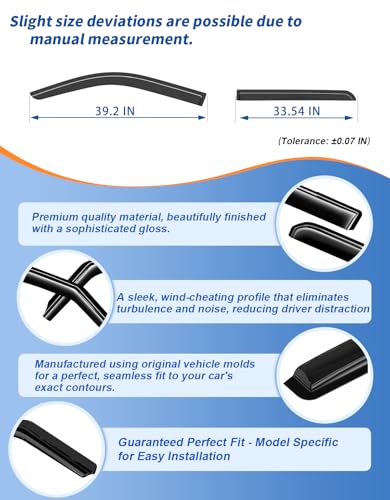 Extra-Thick Rain Guards Fit for Chevy Silverado/GMC Sierra 2014-2019 Crew Cab Window Rain Guard Extra Durable Window Deflectors Window Vent Visors Vent Shades Exterior Car Accessories - size: Fit for 2014-2019 Chevy Silverado/GMC Sierra