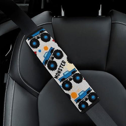 Fashion Car Seat Belt Covers Soft Cushion Pad Car Shoulder Strap Harness Pad Grunge Monster Truck Car Art - color: Color846