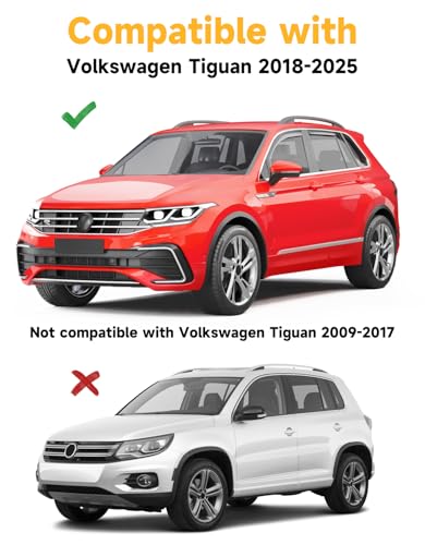 VW Tiguan Rain Guards for 2018-2024 Volkswagen Tiguan | in-Channel Window Deflectors |Rain Protection + Ventilation Easy Install | Extra-Durable Polycarbonate | 4-Piece Set - size: Fit for 2018-2024 Tiguan