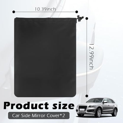 2PCS Car Side Mirror Covers,Drawstring-style Mirror Covers for Cars Provide Protection from Dust and Snow,Essential Car Mirrors Cover for Winter Automotive Exterior Accessories